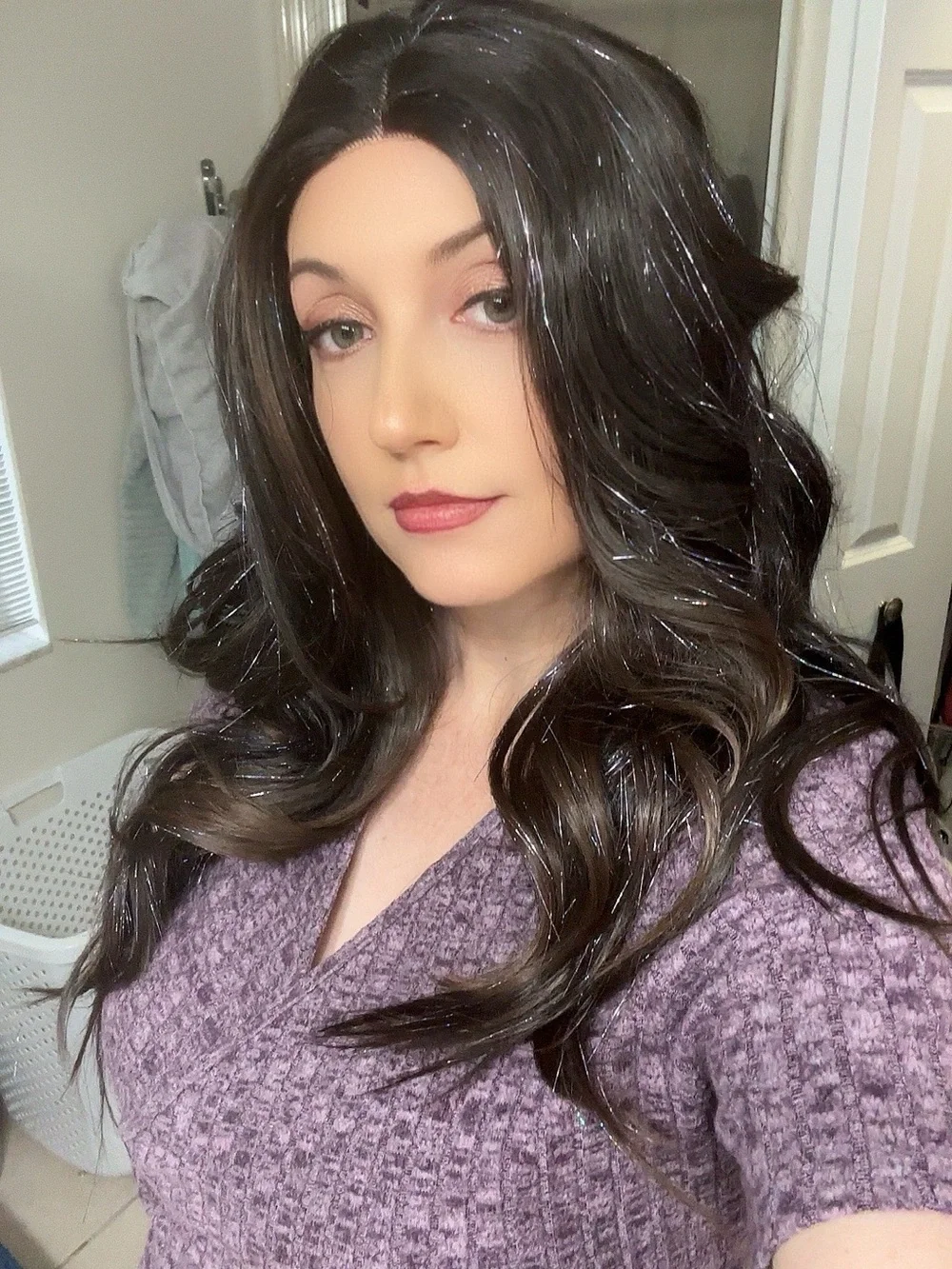 Chelsey Smith Crowns Sharpay Dark Brown Tinsel Like New Standard HighQuality Wig